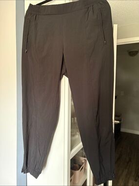 Woman’s Black Jogger Pants - Elastic Waist, Zipper Pockets